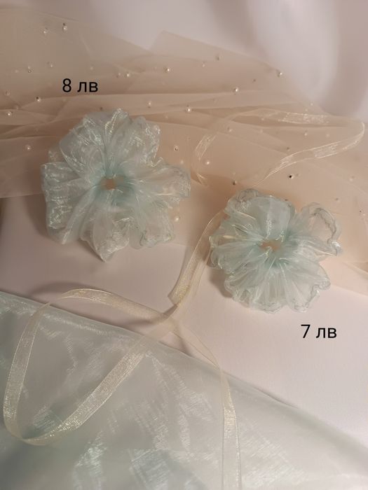 Скрънчита, понички от плат (сатен, органза)