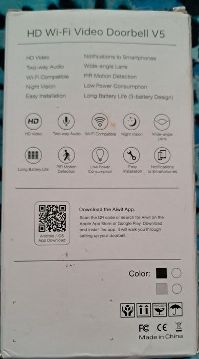 Интелигентен звънец, видео звънец, Video Doorbell V5, Wi-fi / HD виде