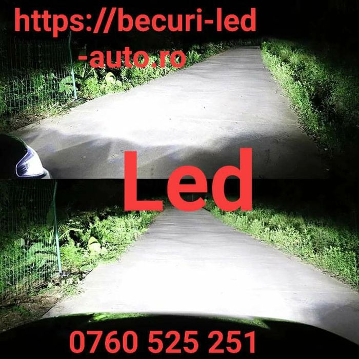 Două Becuri Led H7 16000Lumeni/6500K/72W (Lumină Alb-Rece)