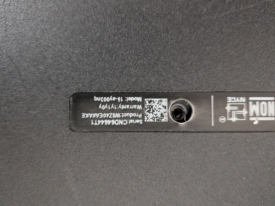 Laptop HP Model: 15-ay003nq Defect