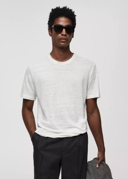 MANGO. 100% лён. Мужская футболка. XXL