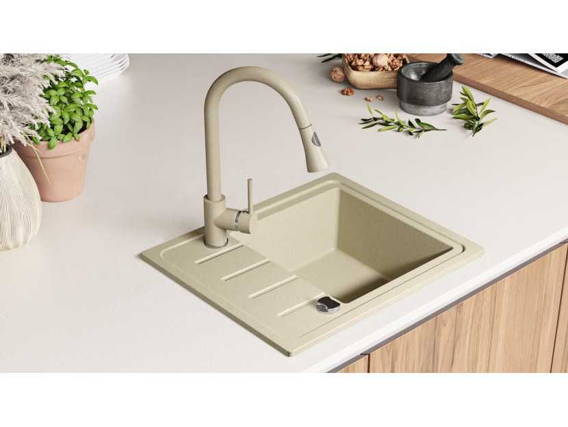 Кухненска Мивка от Гранит  Копенхаген 40 Top 550 x 500 мм - Бежова