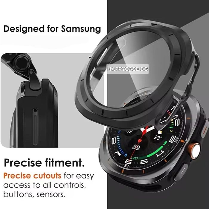 Samsung Galaxy Watch Ultra 2 2026 / 360° Твърд пластмасов кейс с вграден протектор за екран