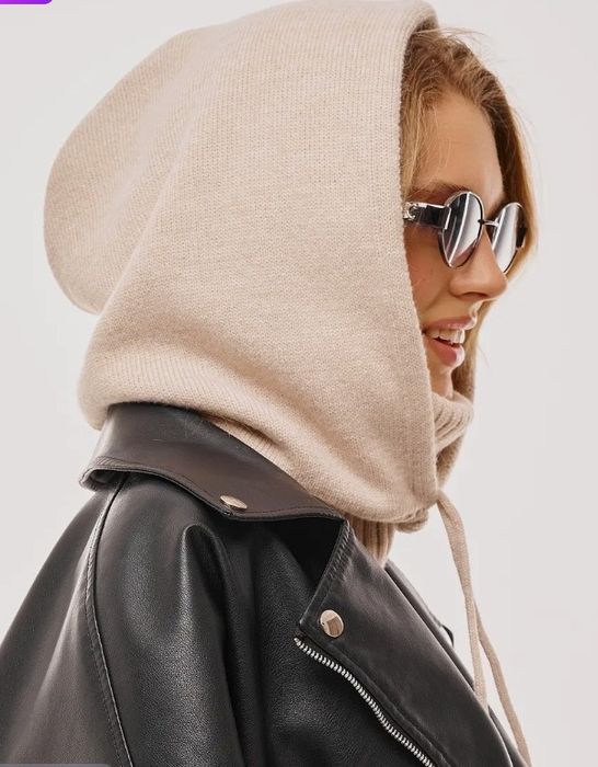 Капор вязаный капюшон