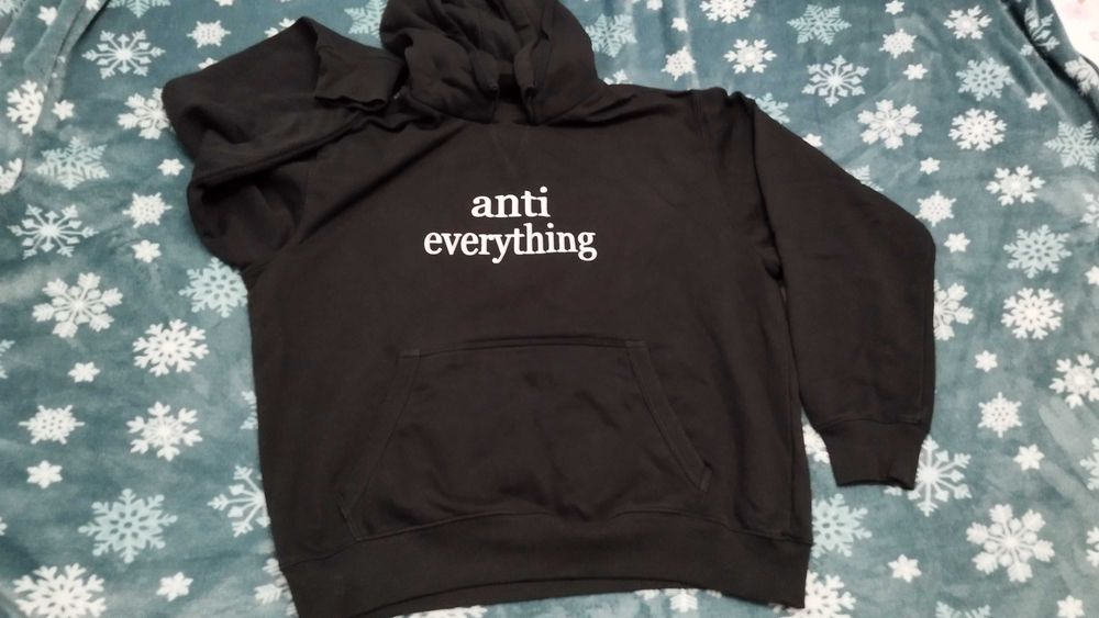 Нов суитшърт с качулка, черен