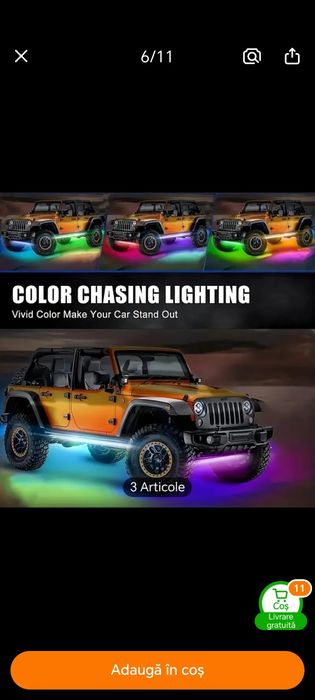 Luminile șasiului GM cu culori RGB, controlul muzicii și controlul wir