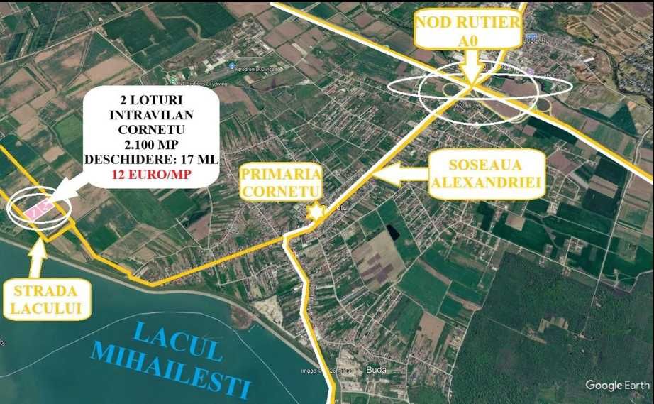 Proprietar – 2.100 mp/lot - Cornetu - Deschidere 17 ml
