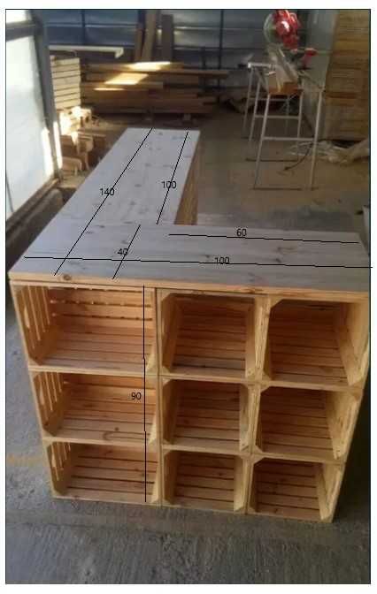 Стилажи, барове от дърво