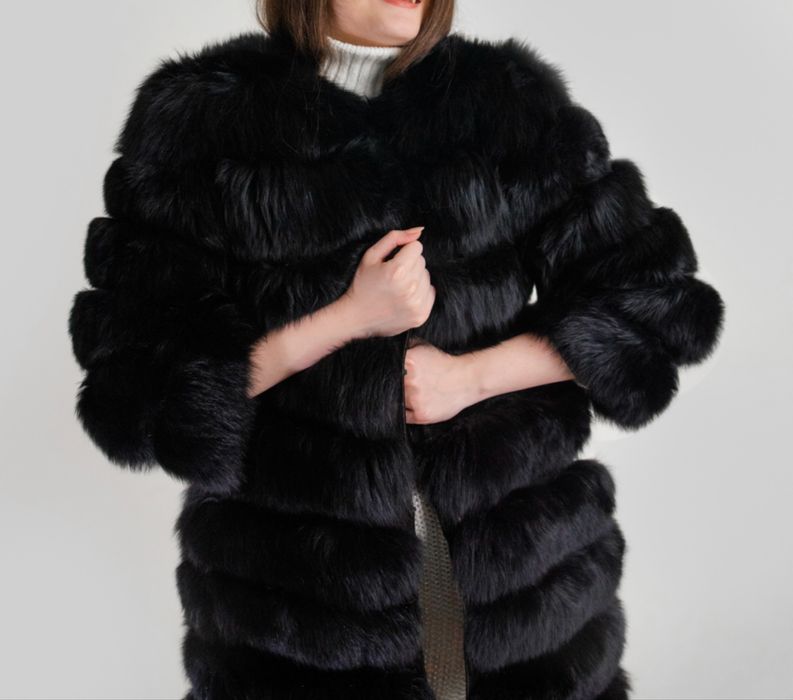 Haina blana naturala de vulpe model 6 in 1