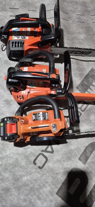 Echo drujba pe benzina, acumulator