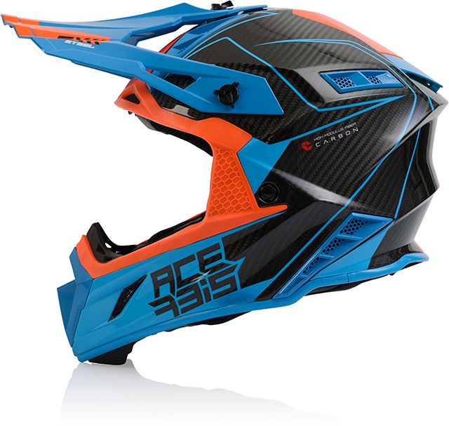 Acerbis Каска STEEL CARBON ORANGE/BLUE Мото Мотори Крос Ендуро АТВ