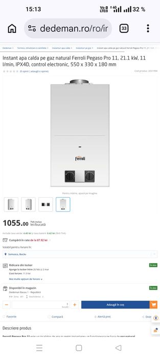 Ferroli instant apa calda