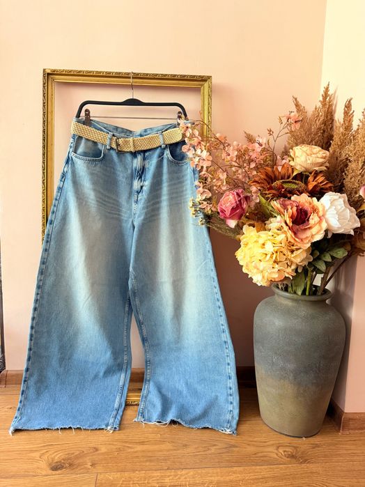 ZARA Дамски стилни широки дънки