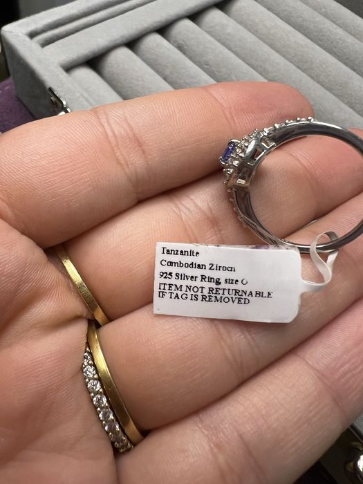 Inel cu tanzanit natural & zircon – argint 925