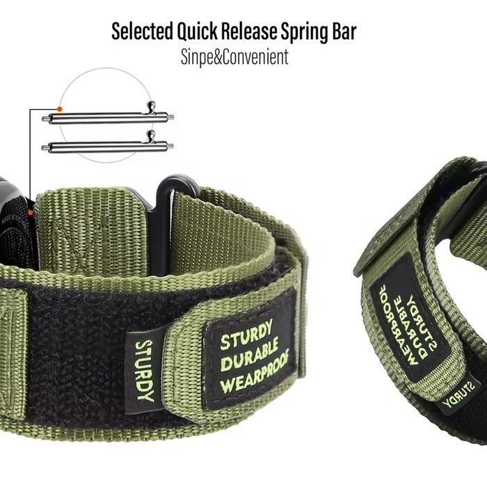 Широка каишка от текстил с велкро закопчаване за Samsung | Huawei | Amazfit и др. с Quick Release пинчета