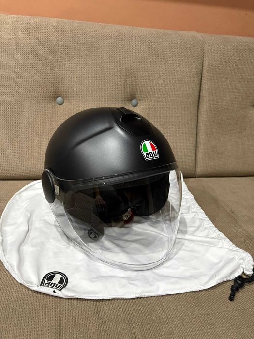 Casca moto open face AGV Eteres Mono Negru Mat marime M 57-58
