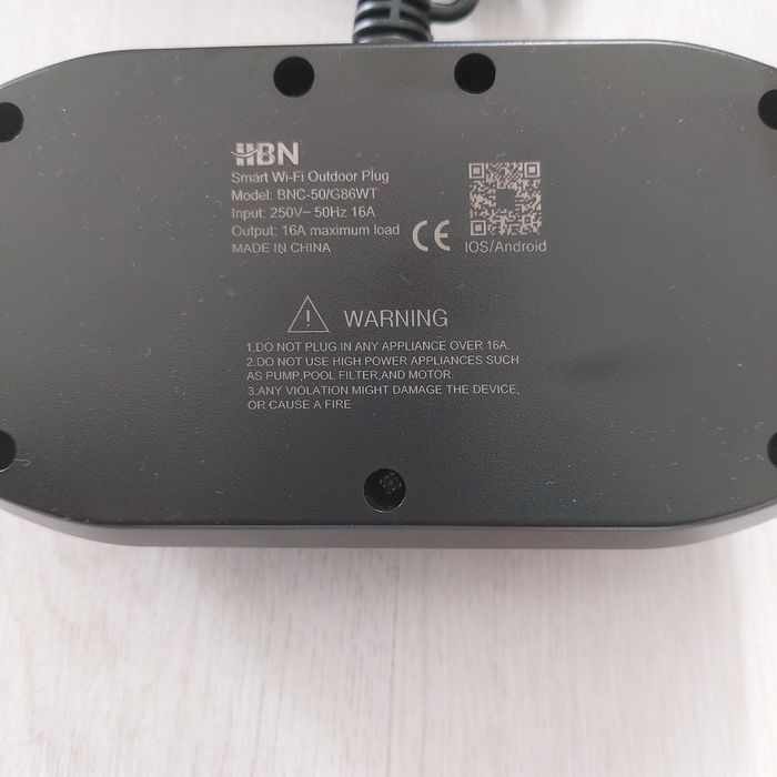 Професионален Смарт Външен Двоен Контакт HBN BNC-50/G86WT | Wi-Fi | 16A | 3600W | IP44 | Tuya