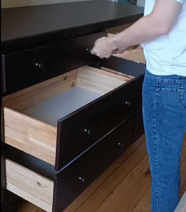 IKEA IDANÄS шкаф със сгъваеми врати, 121x135 см и скрин с 6 шкафчета, 162x95 см