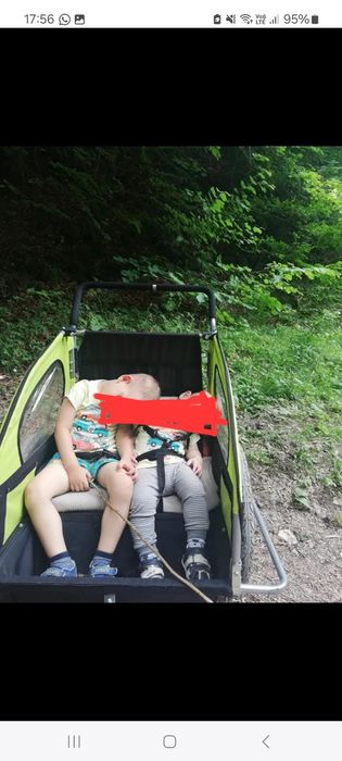 Remorca pentru bicicleta și alergare, doua locuri.