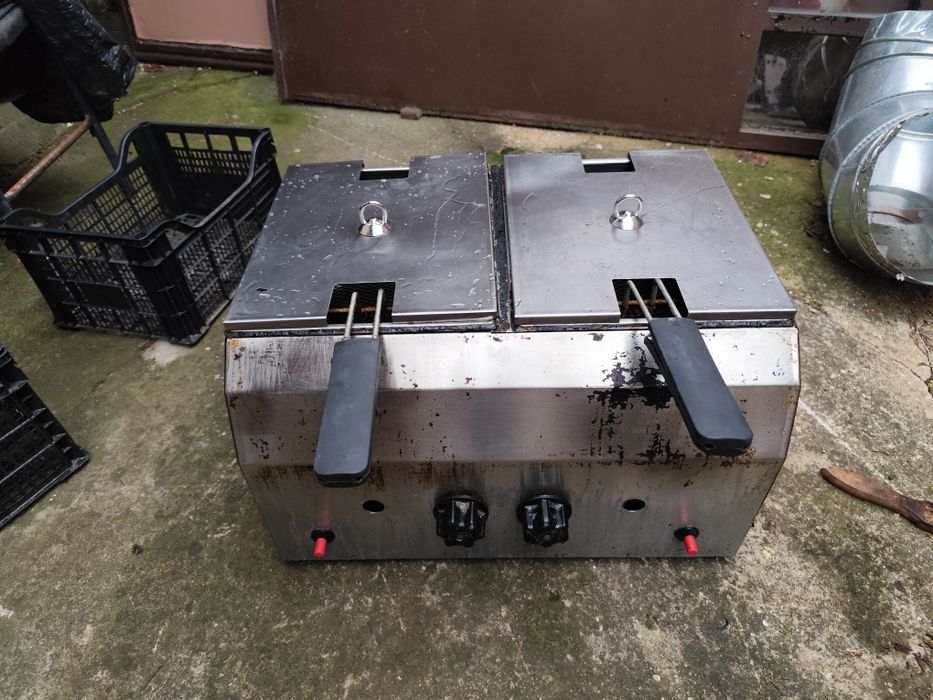 Газов фритюрник двоен