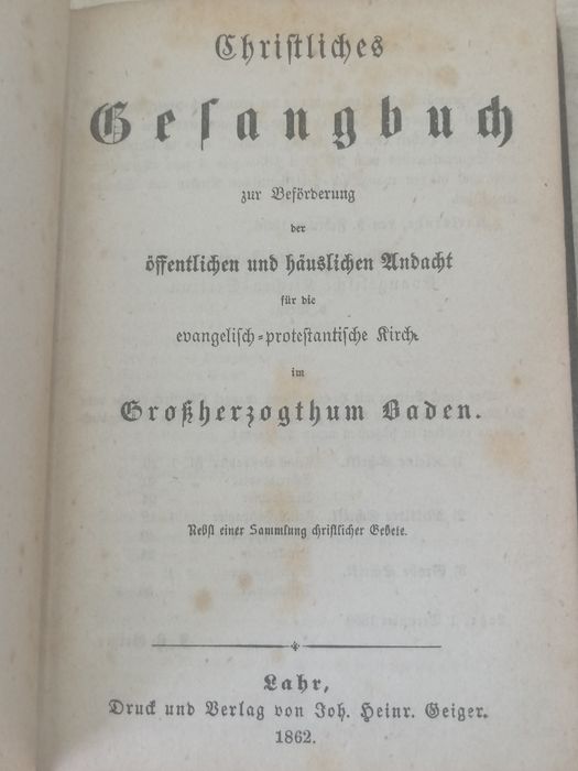 Немски сборник с християнски химни 1862