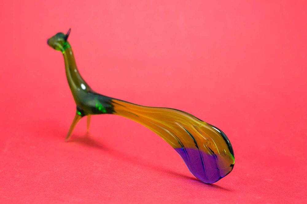 Статуэтка из цветного стекла - Птичка (аналог муранского стекла)