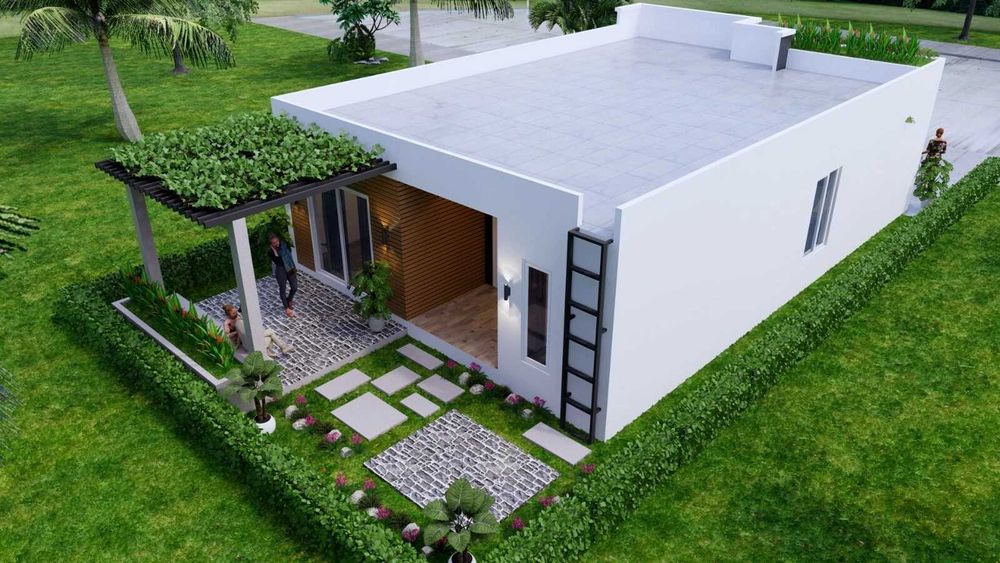 НА ИЗПЛАЩАНЕ - Евтина сглобяема къща с 2 спални, 96 кв. м