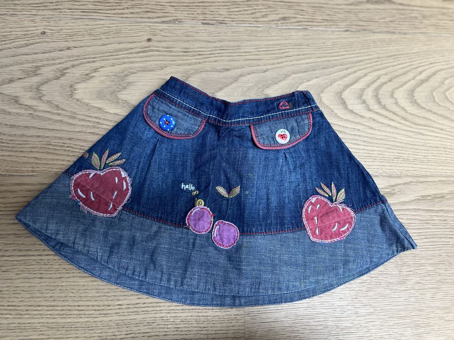 Pantaloni scurti H&M si fusta NEXT din blug albastru, copii 1-2 ani
