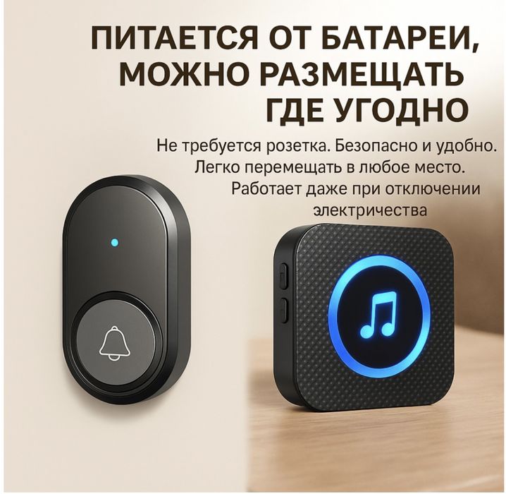 Дверной звонок с кнопкой.