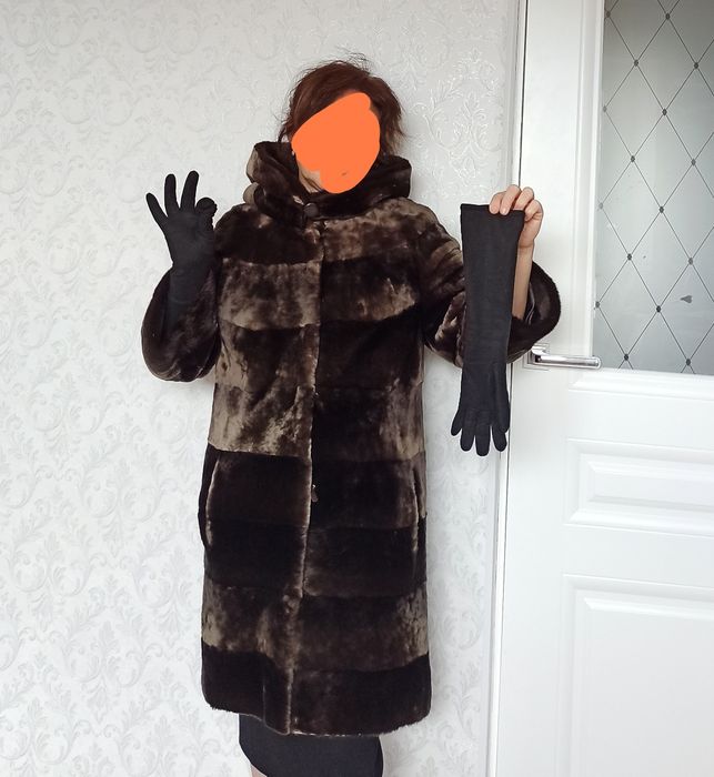 Шуба из натурального мутона