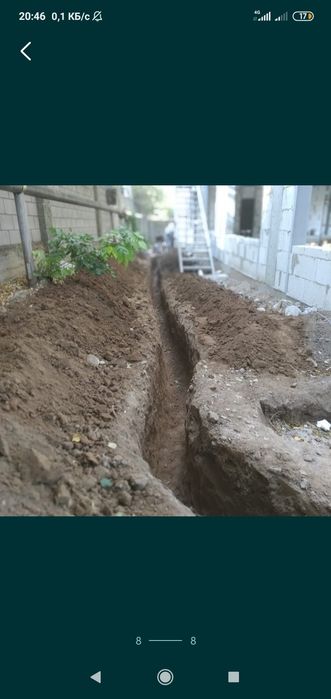 Копаем траншей Септик