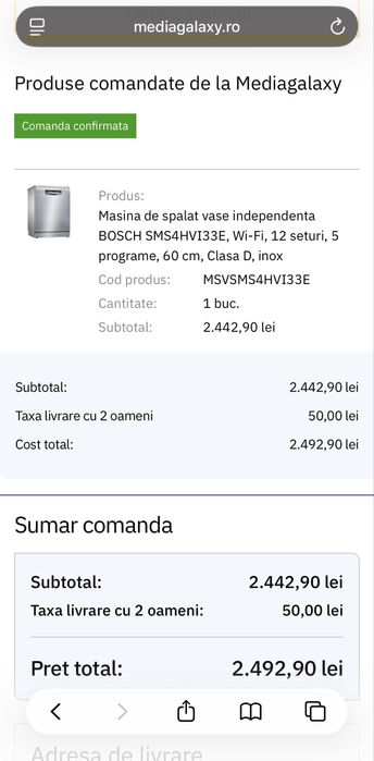 Masina de spalat vase Bosch impecabila tehnic si estetic