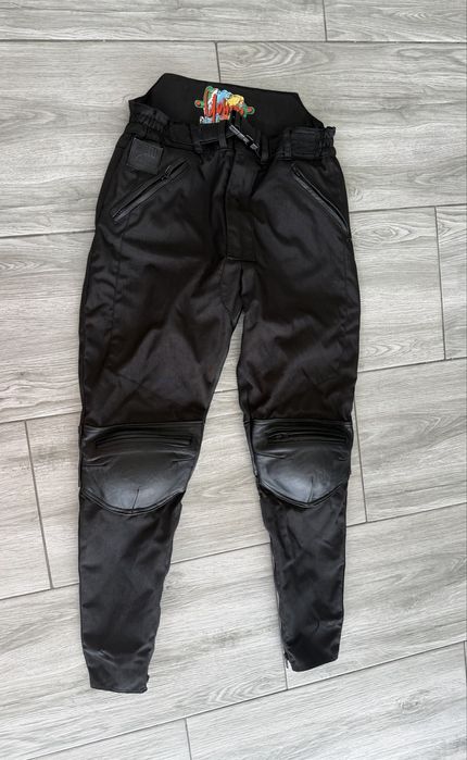 Pantaloni moto mărimea S piele și textil