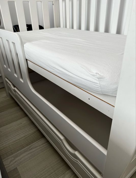 Patut bebe din lemn multifunctional Rigoletto + Saltea Cocos - MAMO-TATO