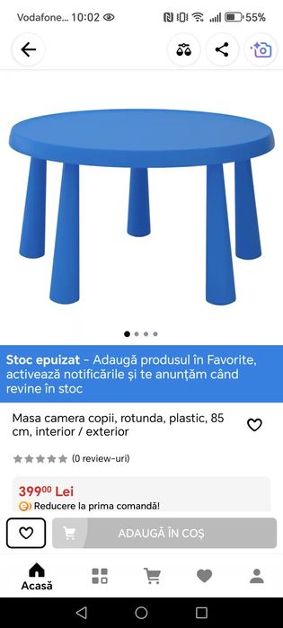 Masa camera copii albastra