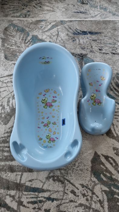 Set Cădiță bebe Tega Baby cu senzor temperatură și suport anatomic