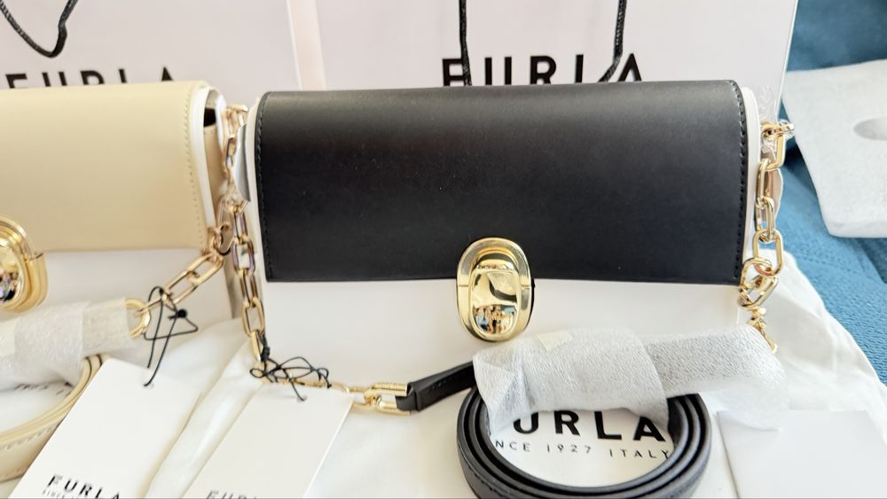 FURLA ECLISSE crossbody в три цвята. 100% оригинал със сериен номер,етикети, подаръчна торбичка, прахова торбичка,care instructions, всичко от до