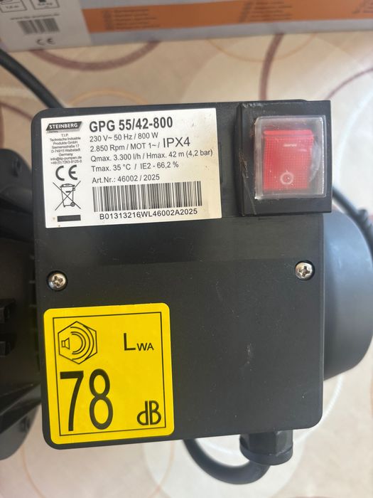 Градинска помпа 800 W STEINBERG GPG 55/42-800