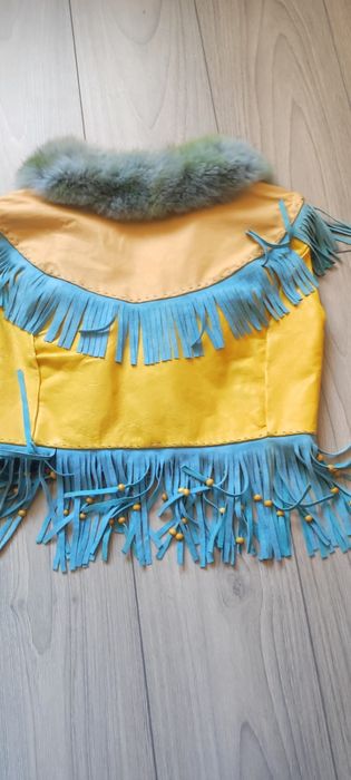 Елек естествена кожа с яка лисица