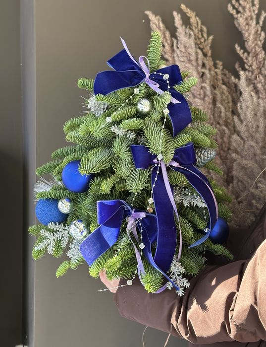 Декор новый год офиса дома подарок елка искуссвенная живая композиция