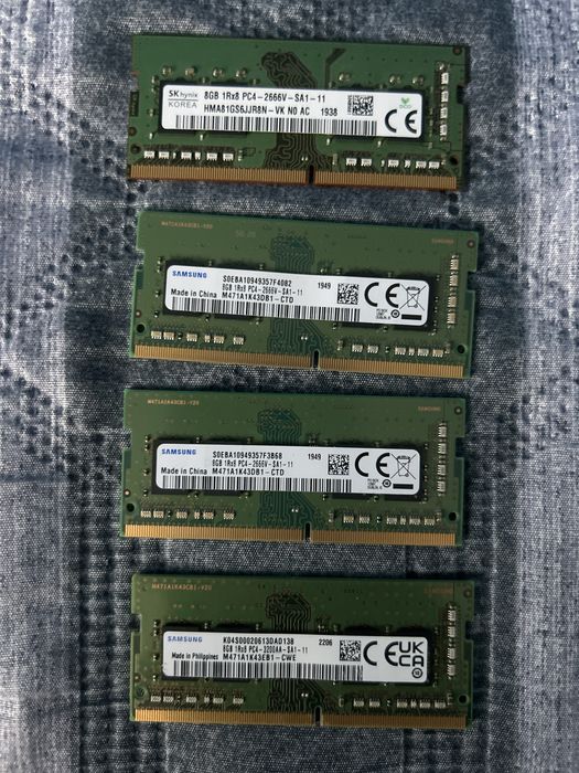 Placuțe RAM DDR4 8/16/32GB