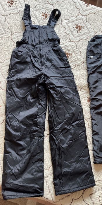 Брюки на синтепоне с лямками