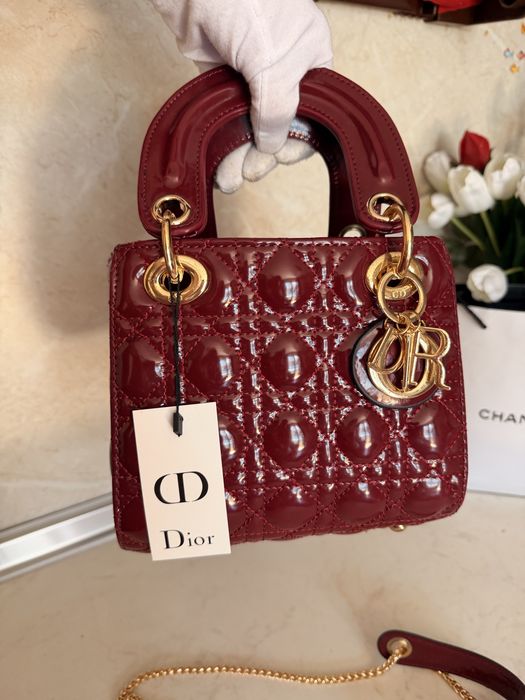 Дамска чанта Lady Dior mini cherry red