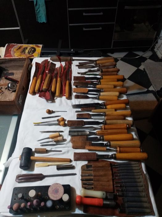 Set dalti sculptura lemn