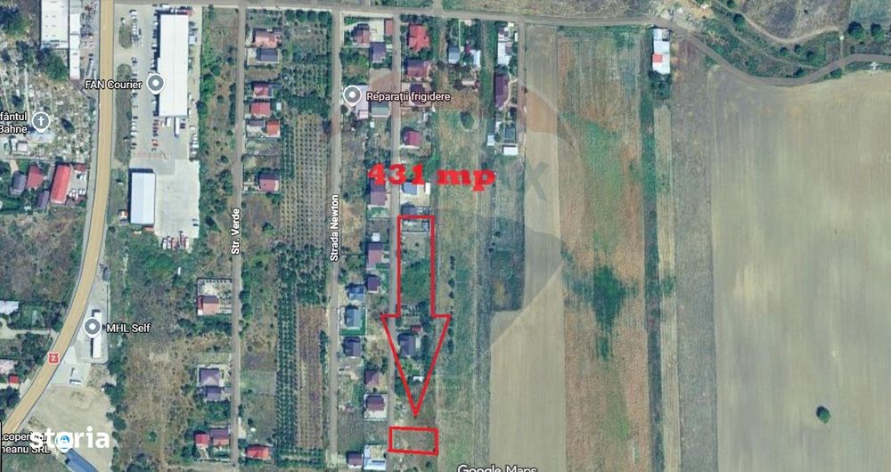 Teren  intravilan  zona Fan Courier
