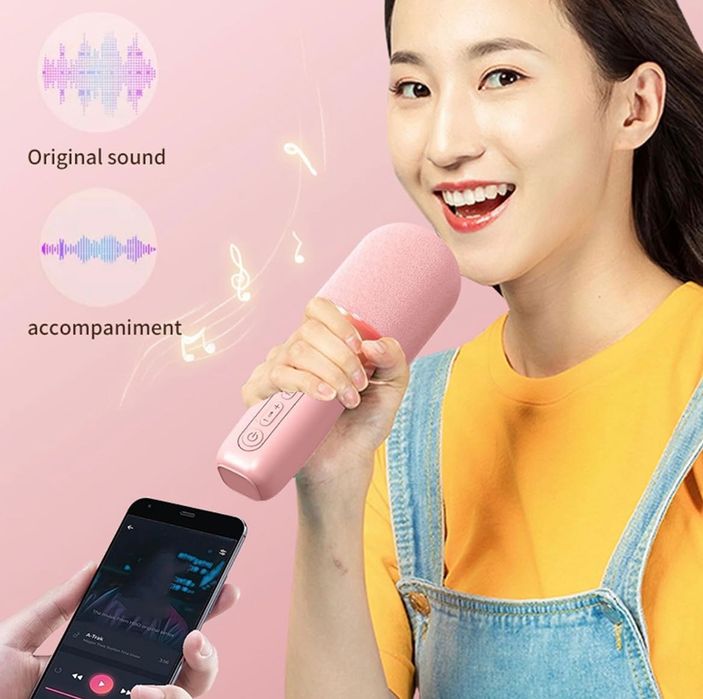 Bluetooth Караоке Микрофон с вградена колонка и Гласови Ефекти - НОВ