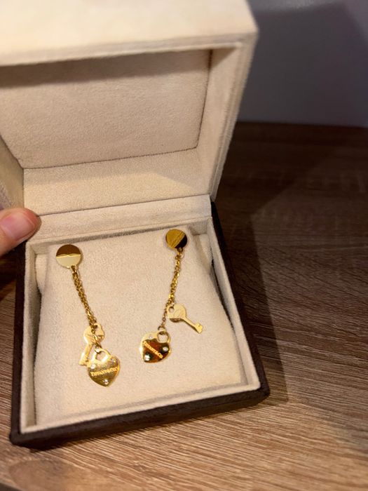 Cercei tiffany & co inimioară și cheie cu cristale micuțe