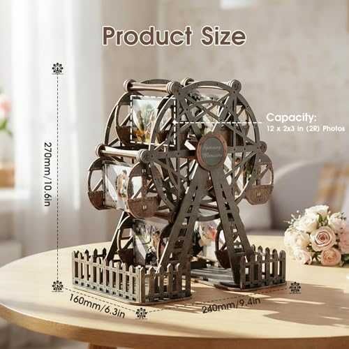 Нова Въртяща 3D рамка за снимки дървен DIY пъзел виенско колело идеален подарък