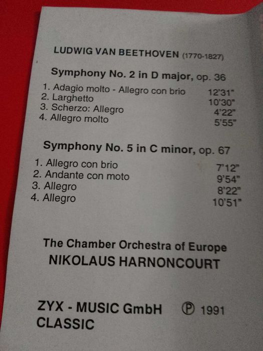 Аудио касета Beethoven -Symphony 2,5