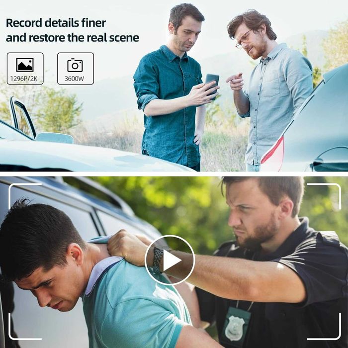 CAMMHD C8-32GB 2K/1296P телесна камера, 11-12 часа видеозапис